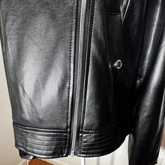 NWOT Vince Camuto Black Faux Leather Jacket - Size Medium - Picture 6 of 14